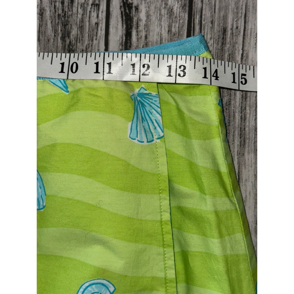 Lilly Pulitzer Green Reversible Coastal Shell Crab Fish‎ Print Cotton Wrap Skirt - Picture 5 of 10
